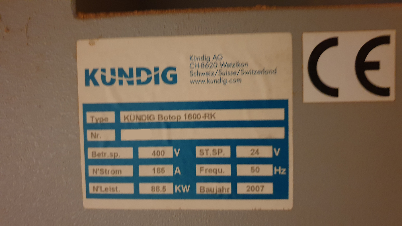 Gebruikt 2007 KUNDIG Botop 1600 mm