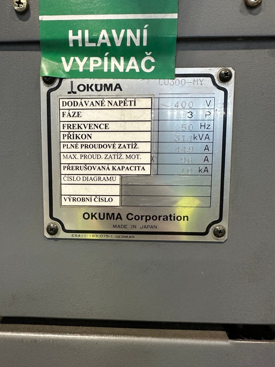Used Okuma LU300-MY I CNC Lathe I 2006