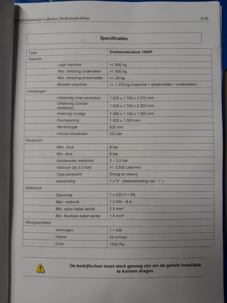 Used Laborex 1500P I Pressure blasting cabinets I 2012