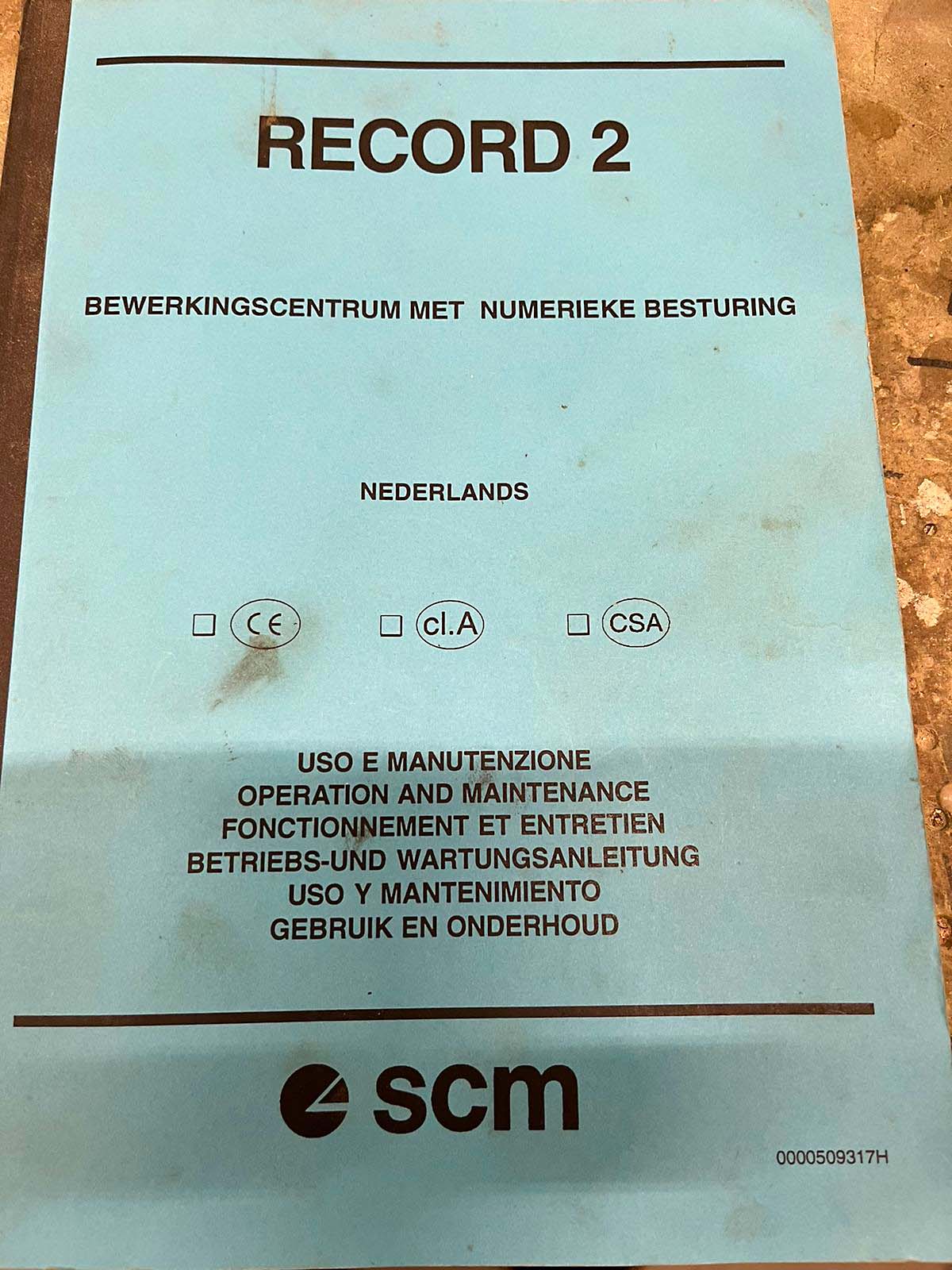 Used SCM Record 2 - CNC Machining Center - 1996