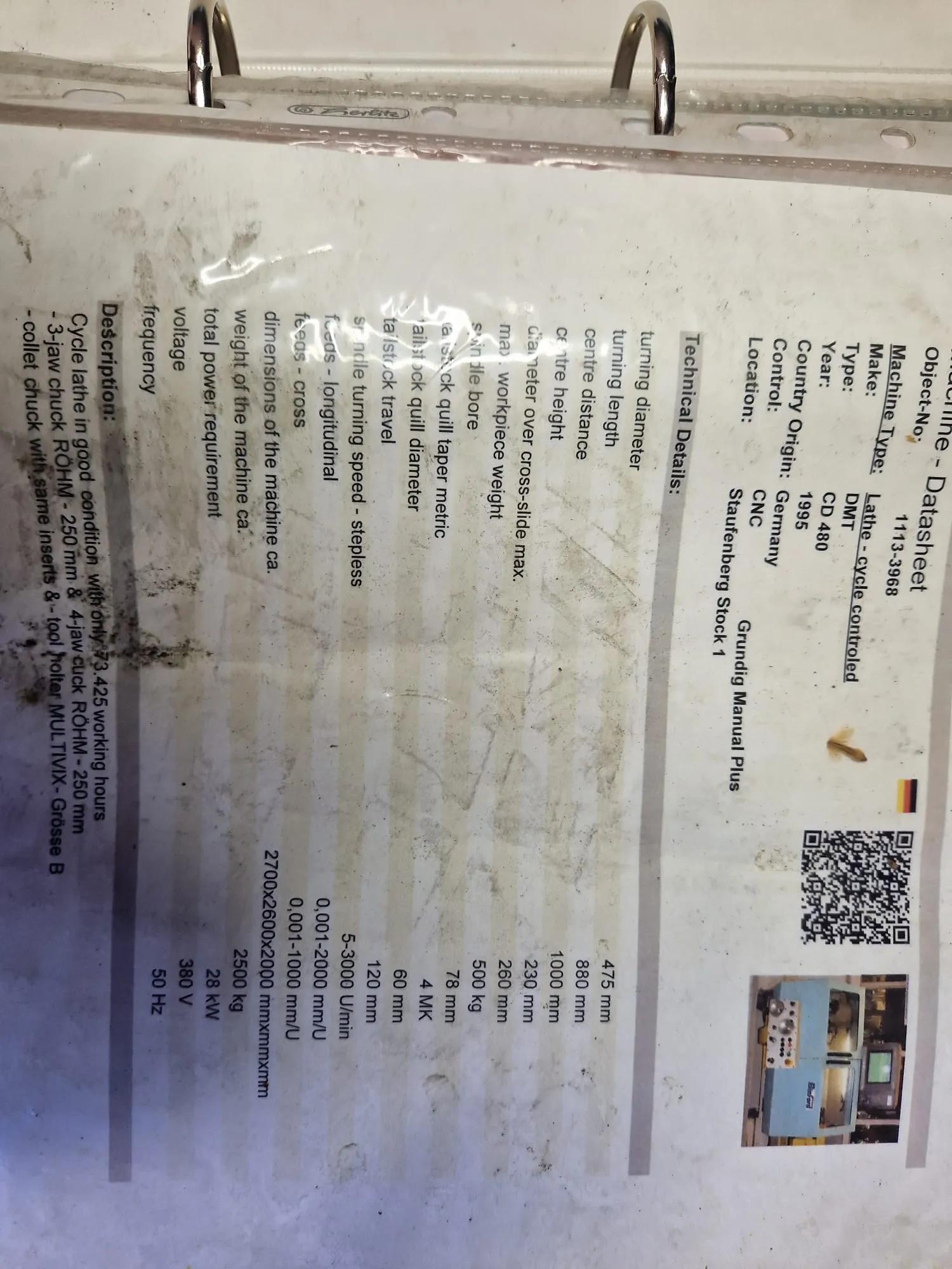 Gebruikt DMT CD 480 I CNC Draaibank