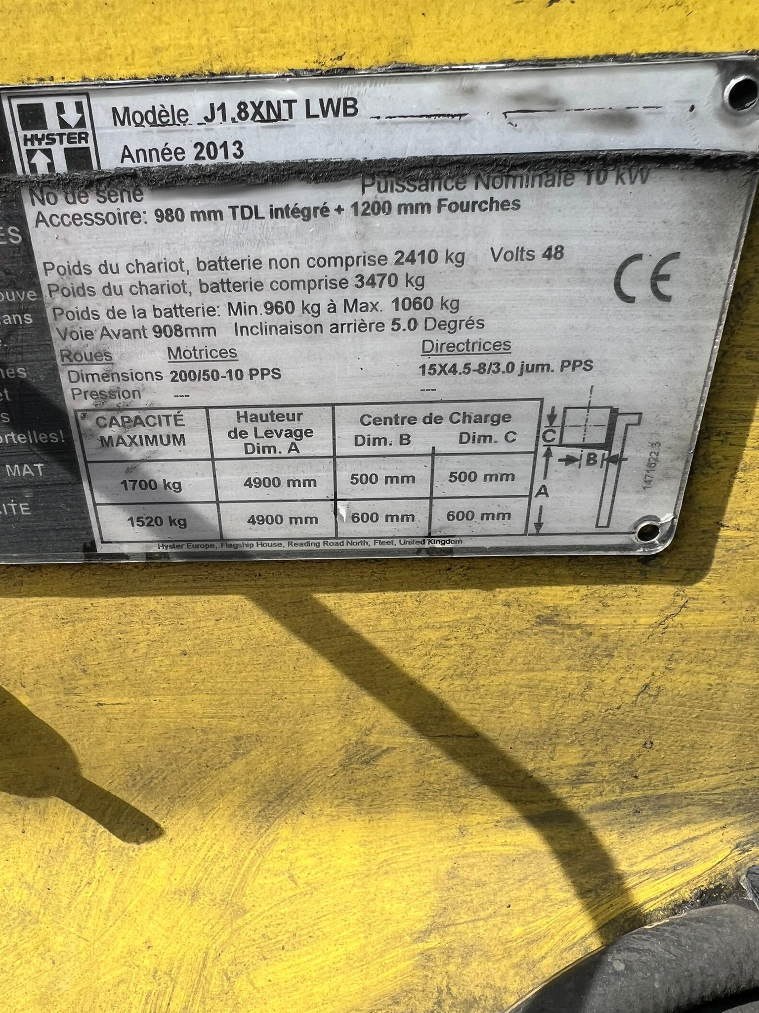 Used Hyster J1.8XNT LWB I Forklift I 2013