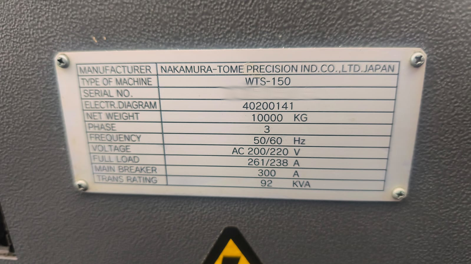 Used Nakamura-Tome WTS-150 I CNC Lathe I 2002