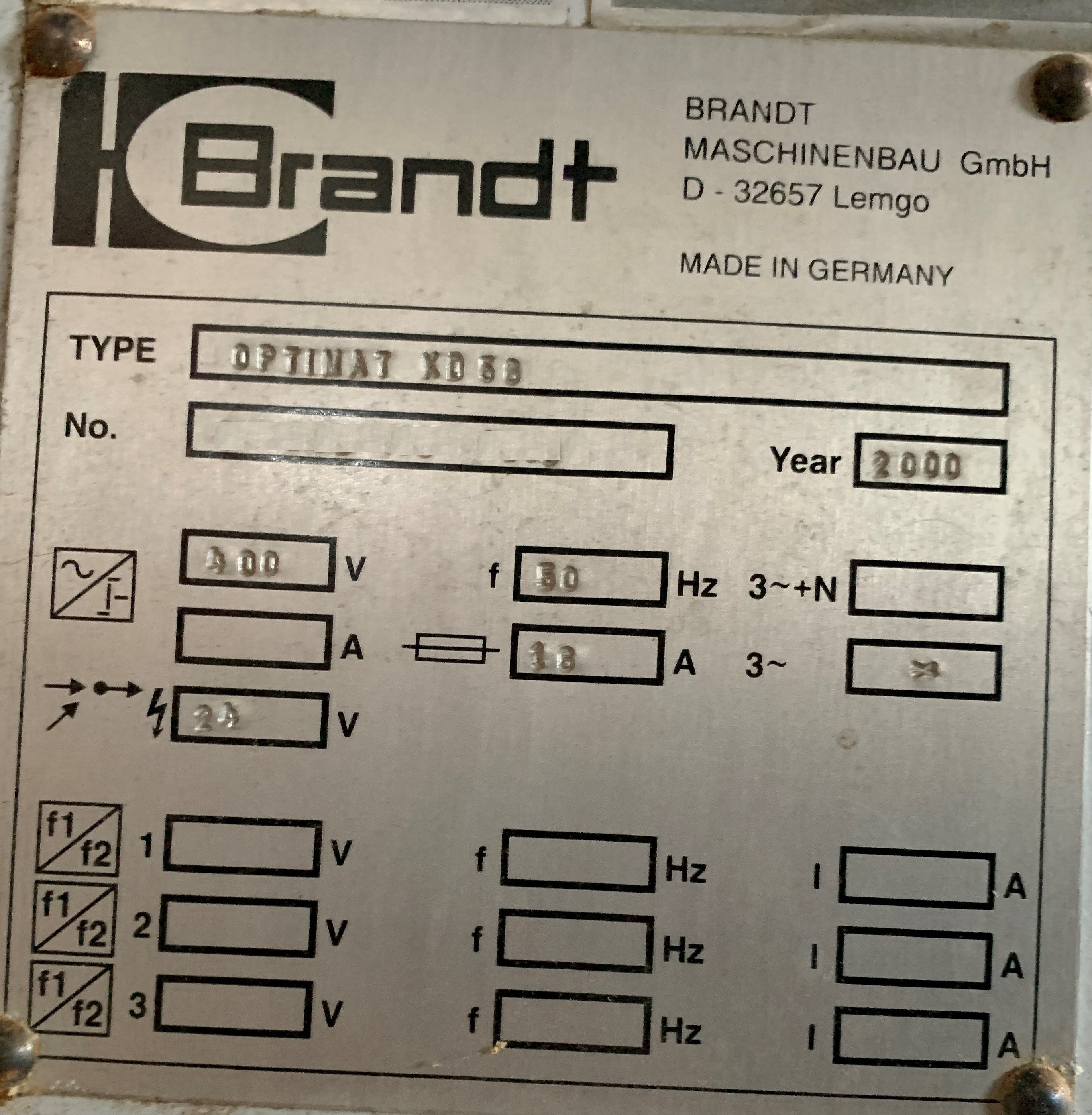 Used BRANDT OPTIMAT KD 56 - 2000
