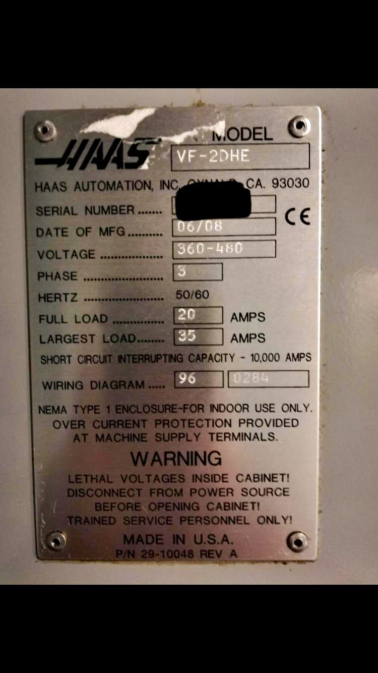 Gebruikt Haas VF 2DHE - Verticaal bewerkingscentrum - 2008