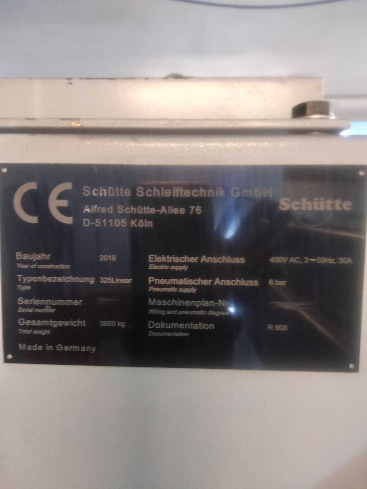 Used Schutte 325 Linear I CNC Grinding I 2019