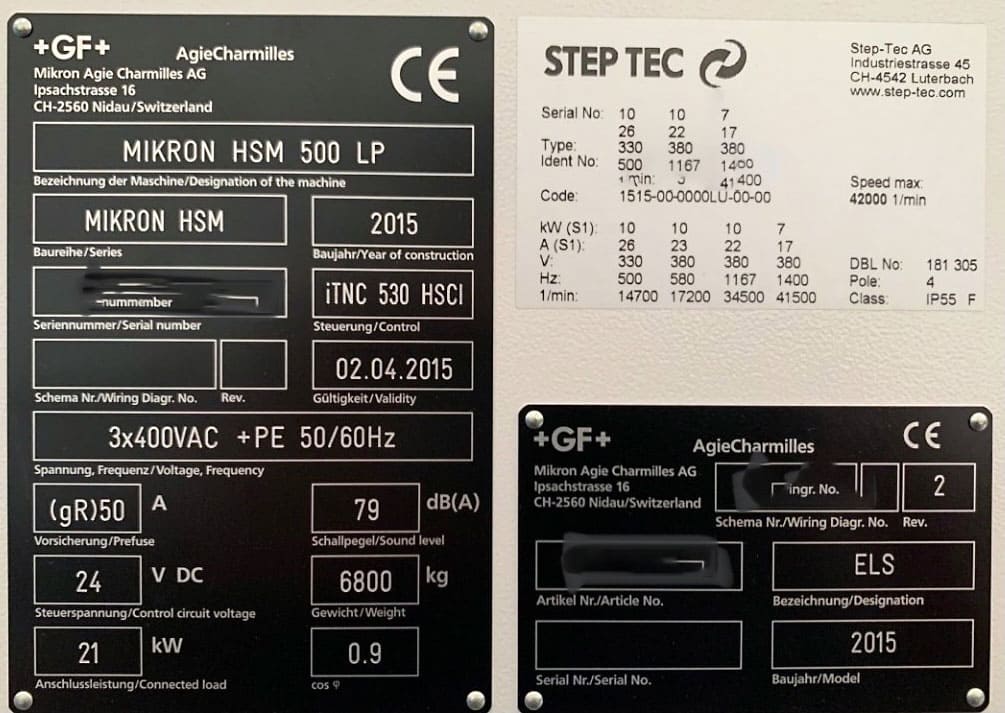 Gebruikt Mikron  HSM 500 LP - Verticale bewerkingscentra - 2015