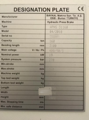 Gebruikt Baykal APHS 31160 I Persrem I 2018