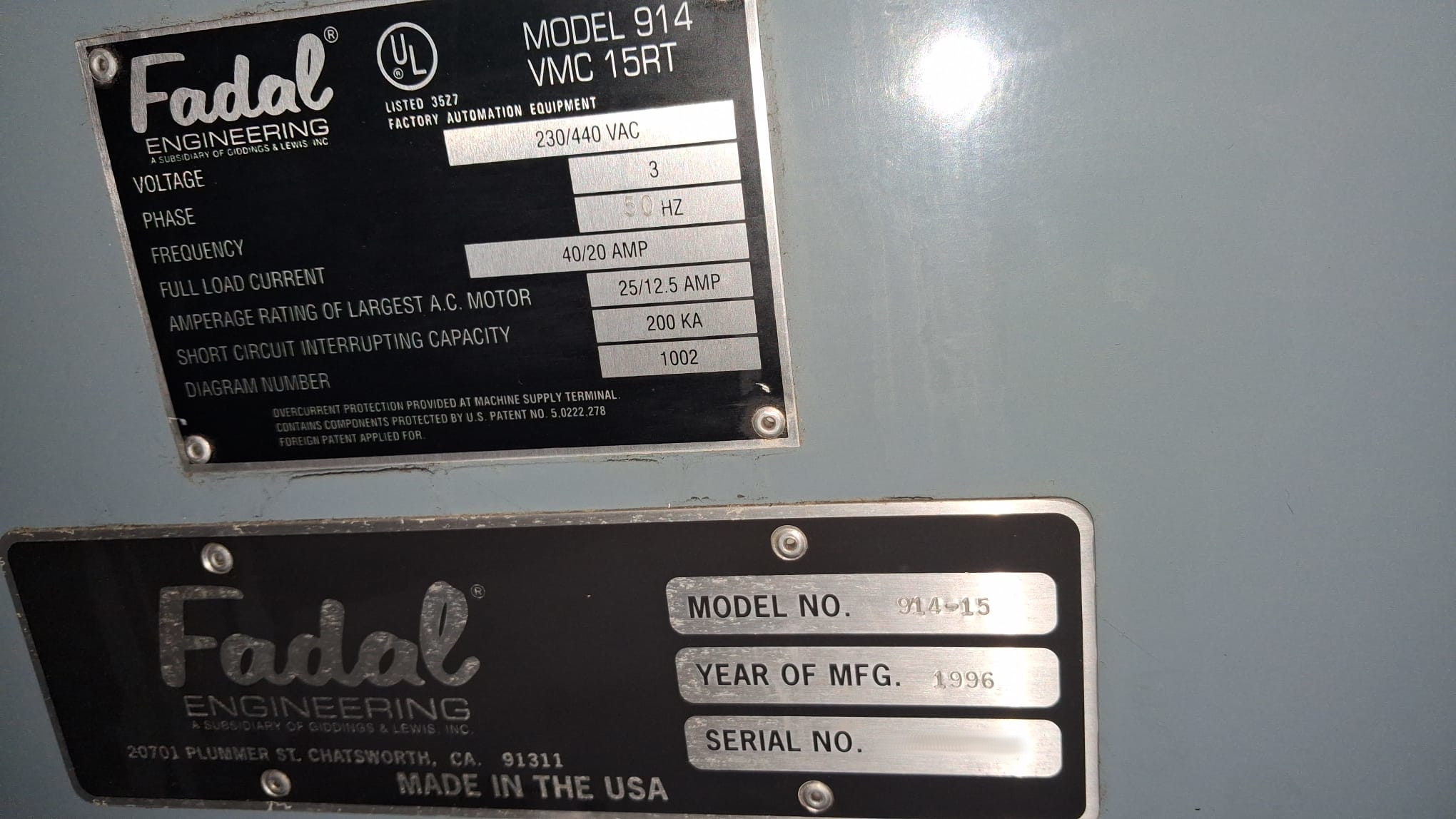 Used Fadal 914-15 I Vertical Machining Center I 1996