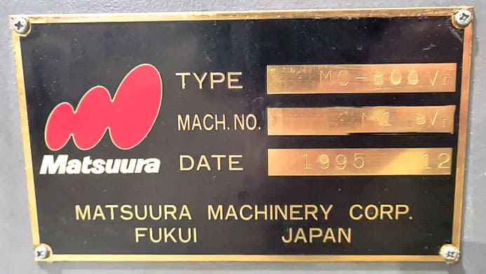 Gebruikt Matsuura MC800 VF - Verticale Bewerkingscentra -1995