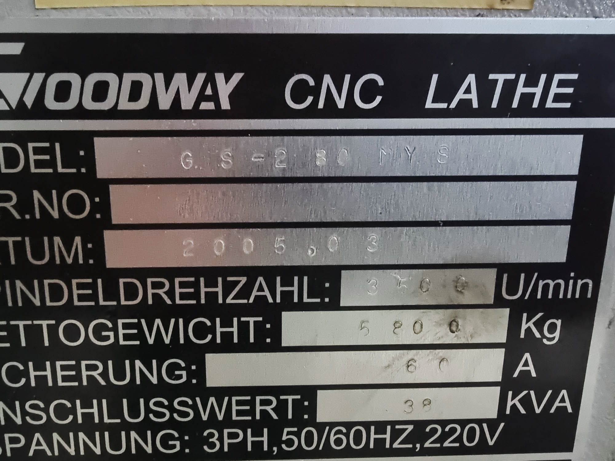 Used Goodway MSY 280 - CNC Lathe - 2005