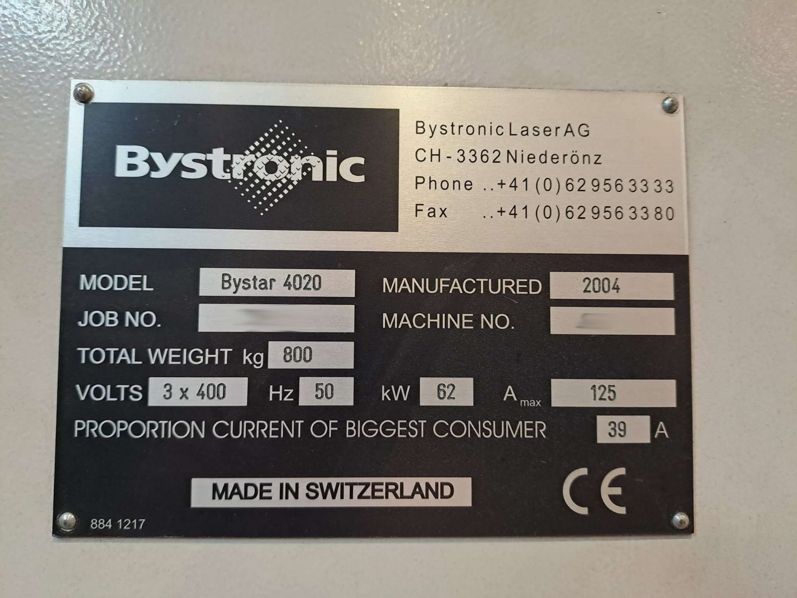 Used Bystronic Bystar 4020 I Laser Cutting I 2004