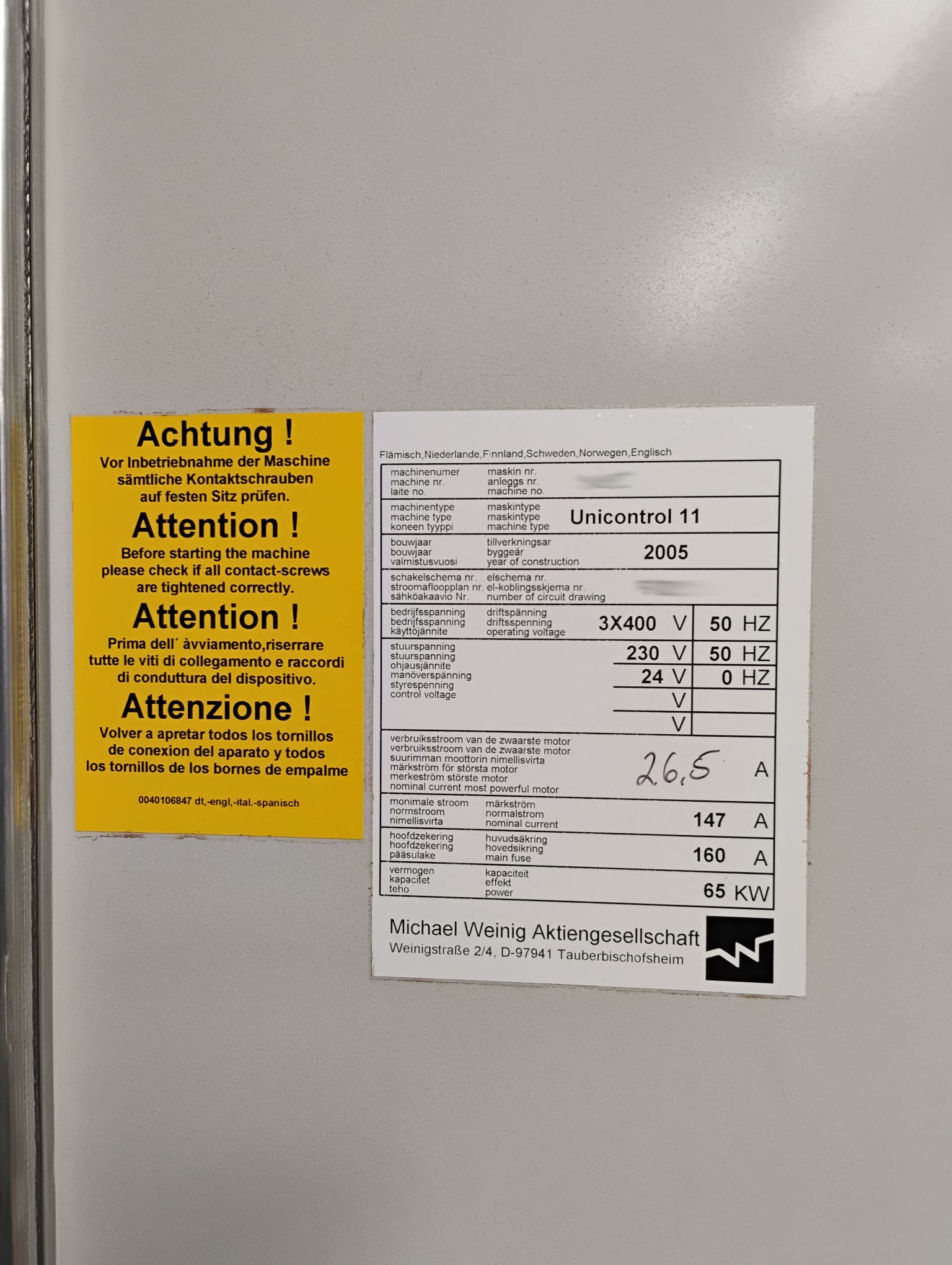 Used Weinig Unicontrol 11 I Angular Window Machining Centre I 2005