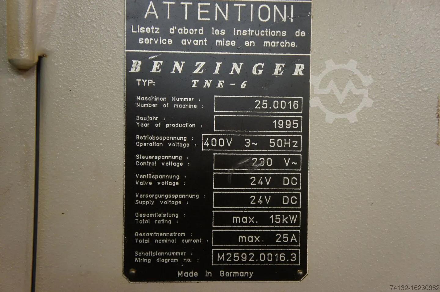 Usado Torno CNC Benzinger TNE V6 I