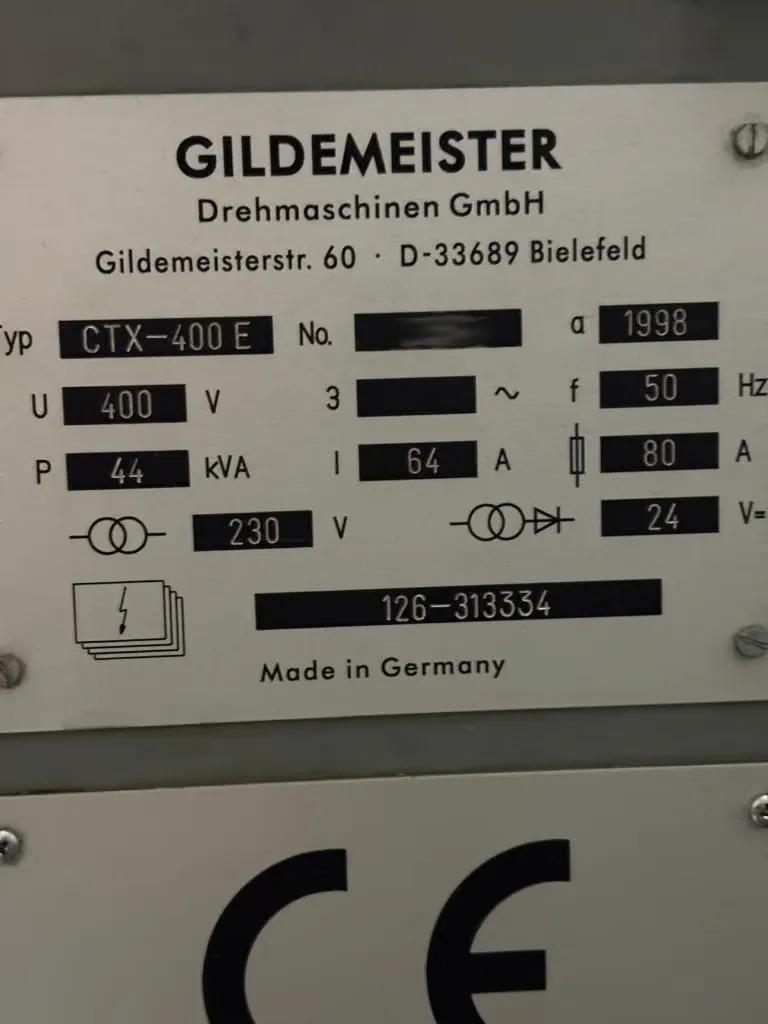 Usado Torno CNC Gildemeister CTX 400 E I, 1998