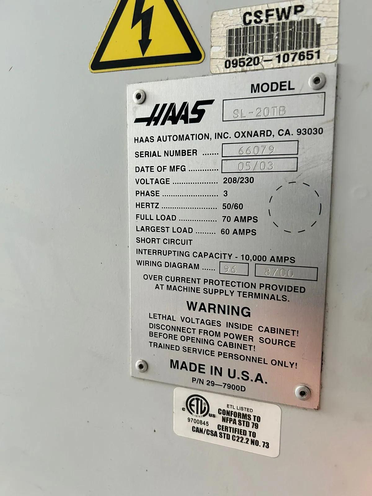 Gebruikt Haas SL-20TB I CNC Draaibank
