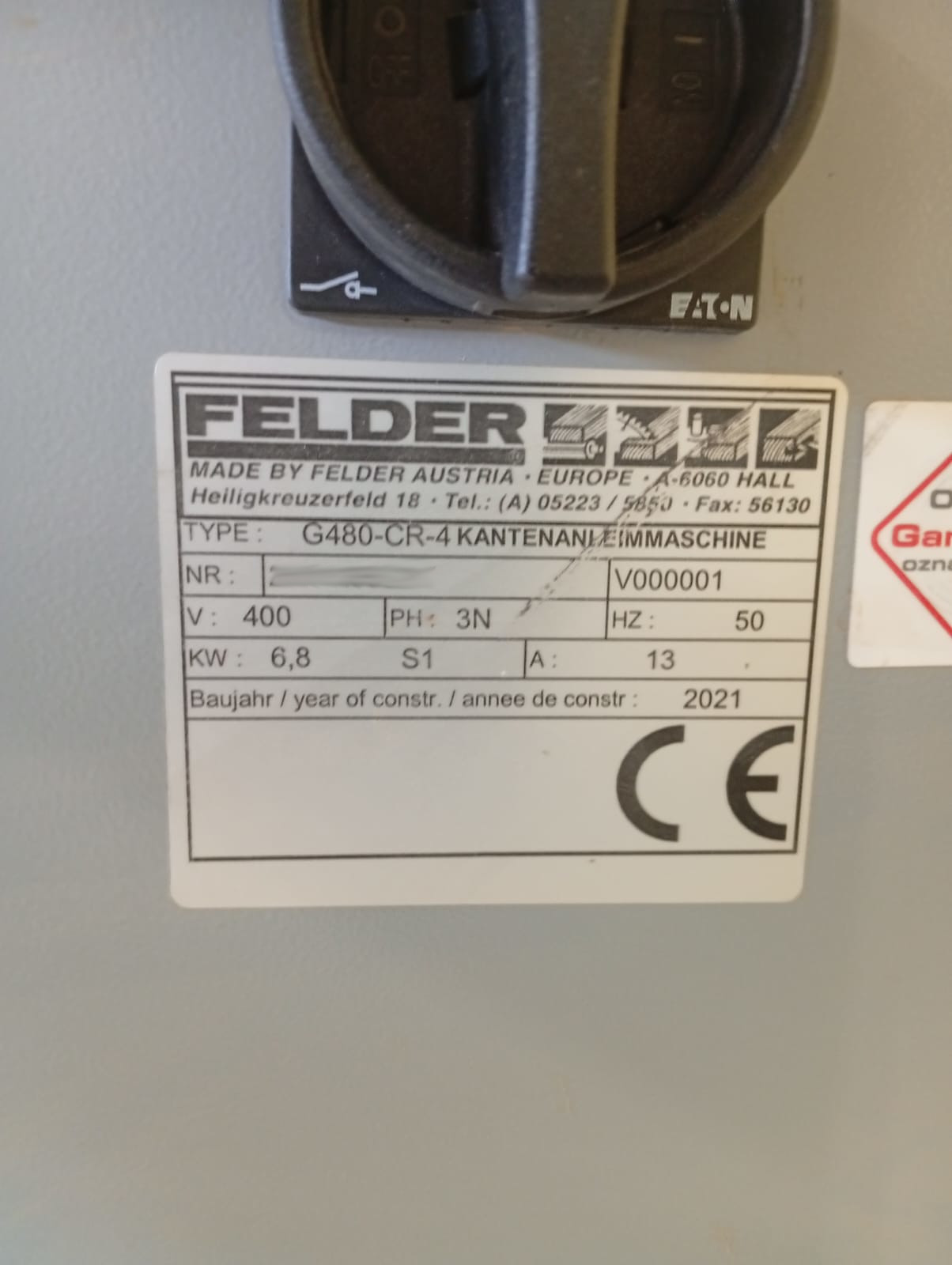 Used Felder G480 I Edgebanding I 2021