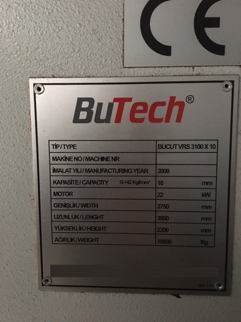 Usado BUTECH BUCUT VRS 3100 x 10