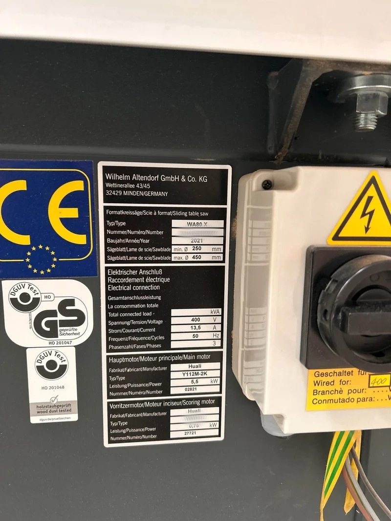 Used Altendorf WA 80 I Sliding Table Saw I 2021