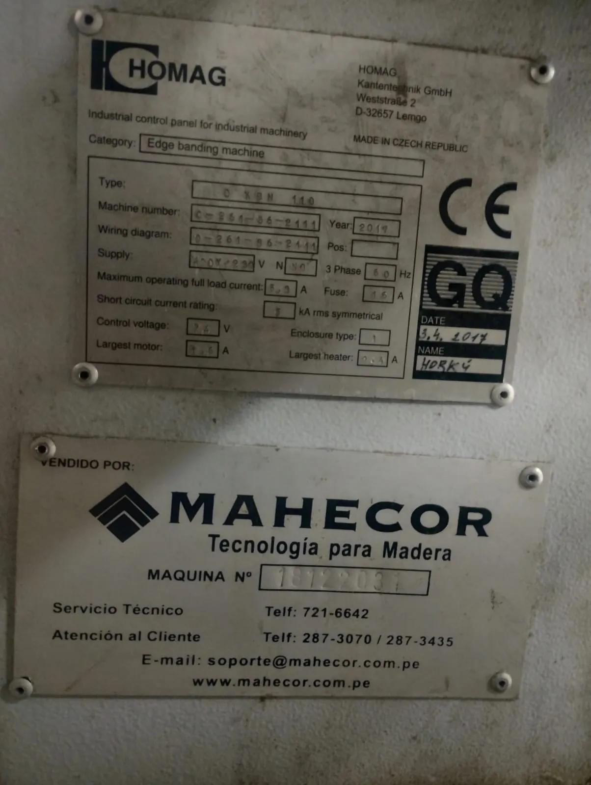 Usado Homag KDN 110 I Edgebanding