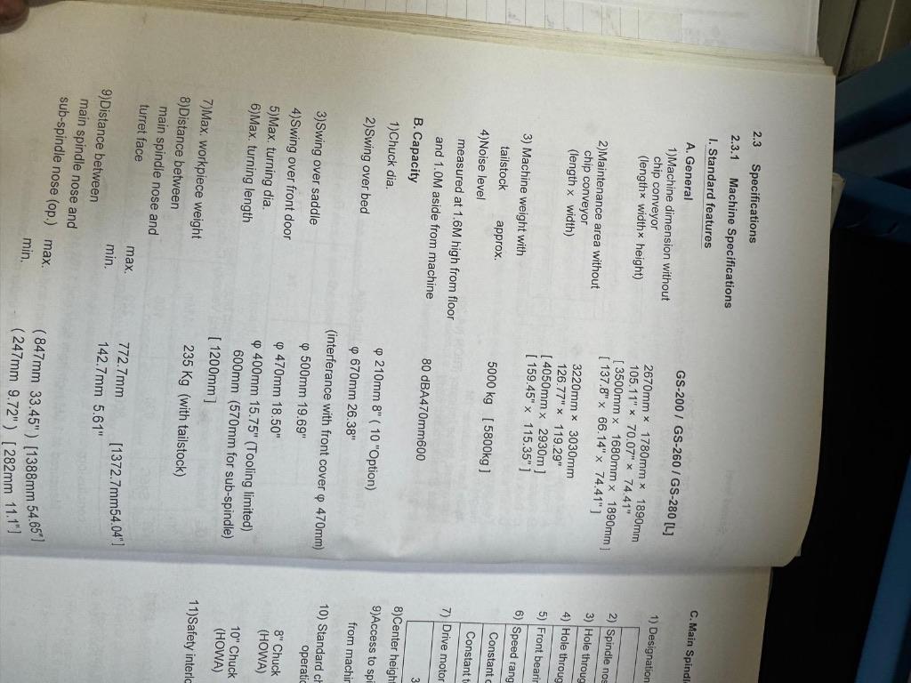 Used Goodway GS-2600 MS I CNC Lathe I 2007