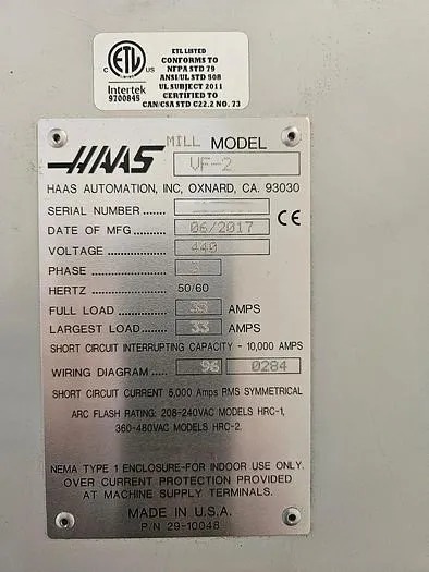 Gebruikt Haas VF 2 I Verticaal Bewerkingscentrum