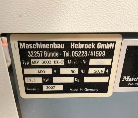 Used Hebrock AKV 3003 DK-F - Edgebanding - 2007
