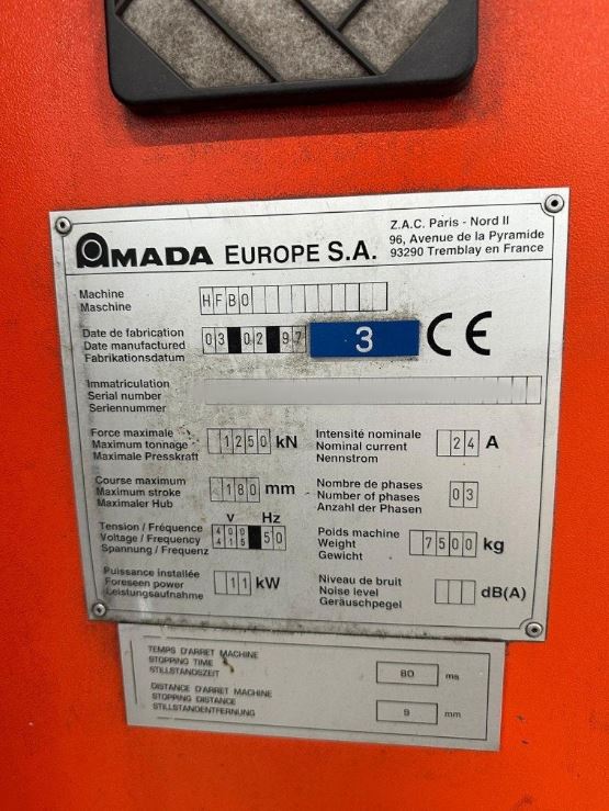 Used Amada Promecam HFB 1253 I Press Brake I 1997
