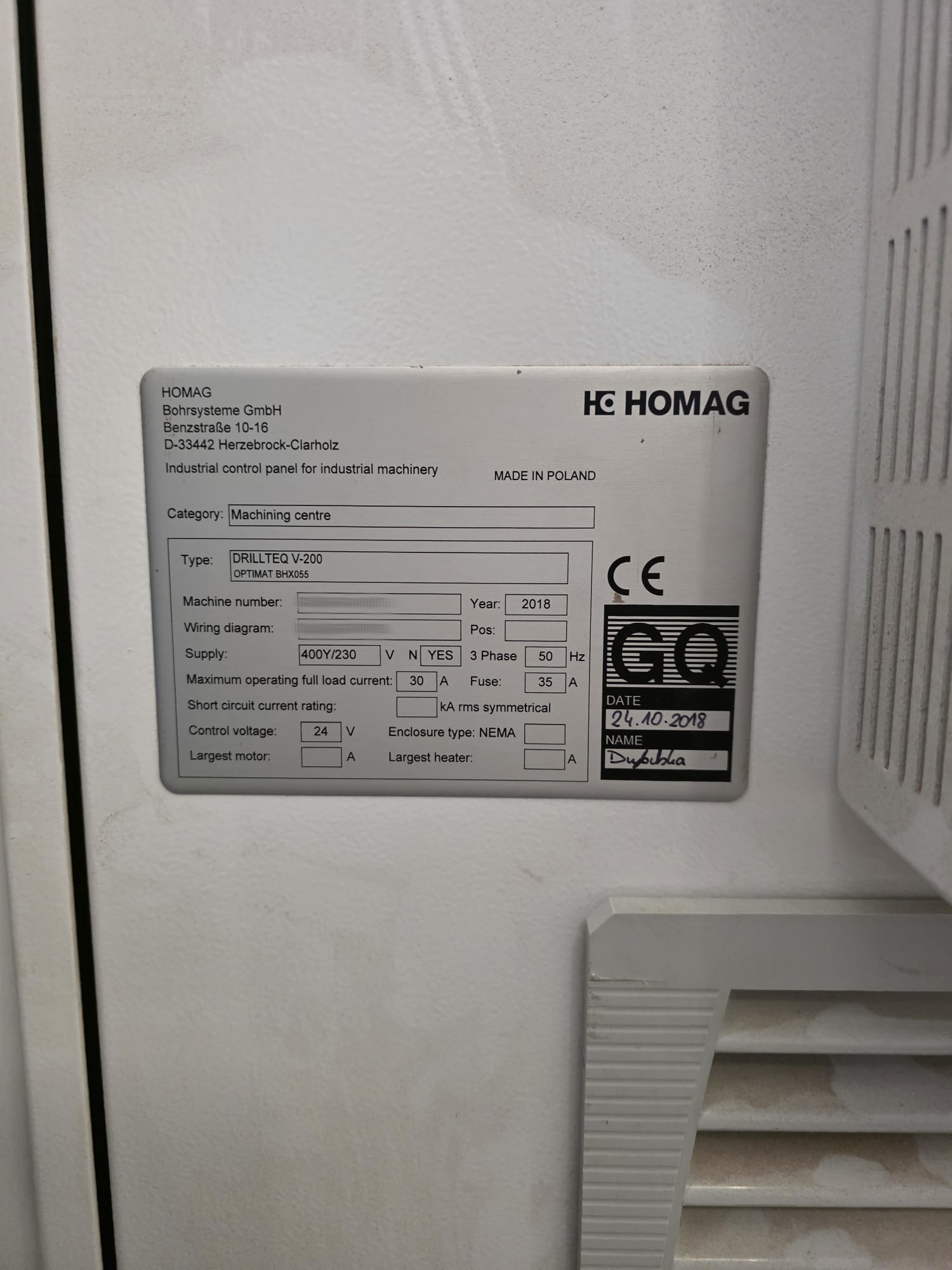 Used Homag Drillteq V-200 I CNC Drilling I 2018