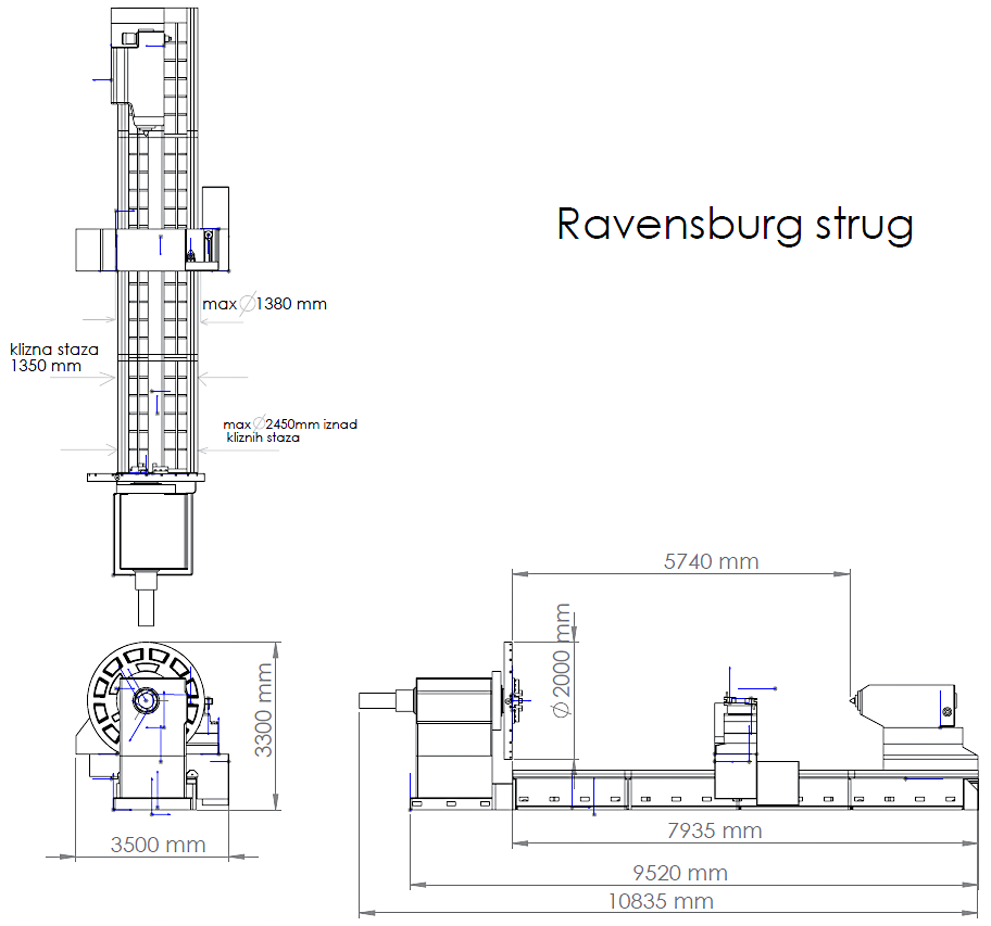 Gebruikt Ravensburg KL 3-800 CNC I Zware CNC Draaibank I 1988