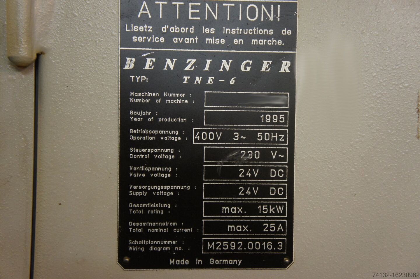 Used Benzinger TNE V6 I CNC Lathe I 1995
