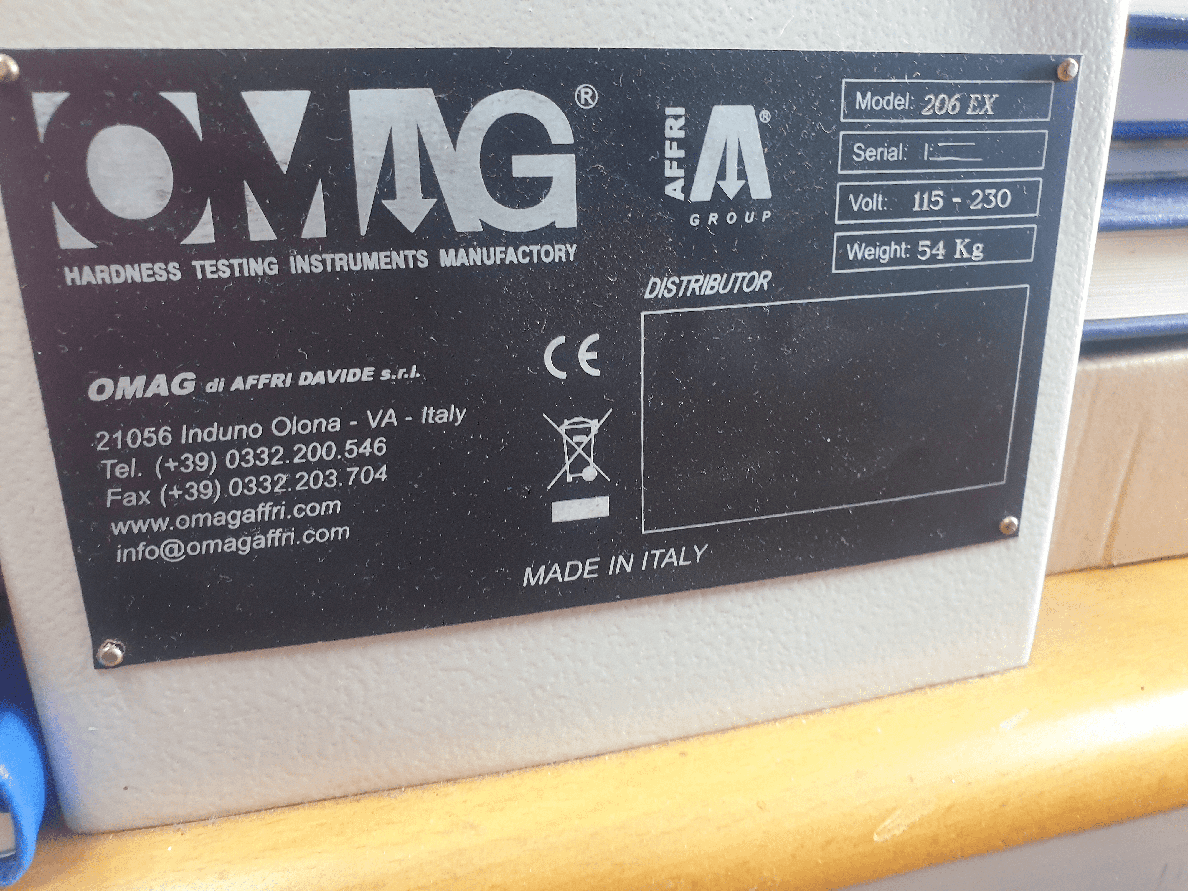 Gebruikt OMAG 206 EX - Hardheidsmeter