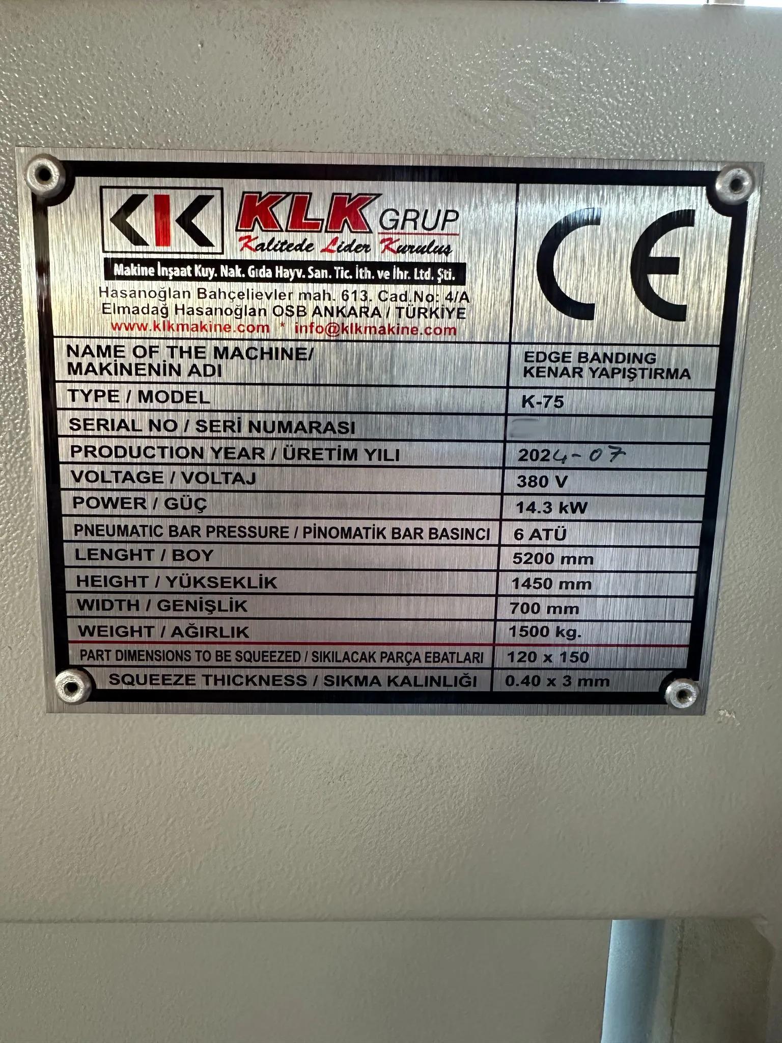 Gebruikt KLK K-75 I Kantbanden