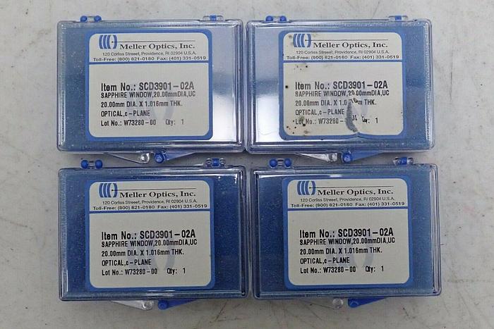 Used Meller Optics SCD3901-02A SAPPHIRE WINDOW 20.00mm DIA. X 1.016mm THK.