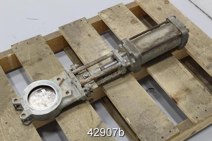Used Stafjo 4" Air Operated Knife Gate Valve #42907