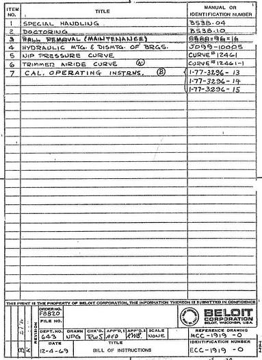 Used Beloit  Two Roll Calender With Control Crown Roll, 146" Face Width, 1200 Pli, Shell O.D. 22", Shell I.D. 16", With Hydraulic Plant. #26622
