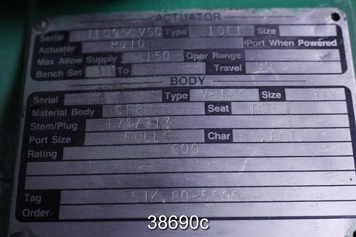 Used Fisher V100 3" Vee Ball Valve #38690