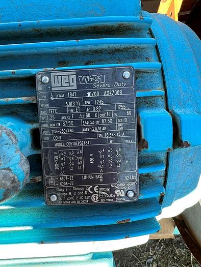 Used Pump, Centrif, 5 HP, 4" In / 3" Out, Goufilds, Model 3196 #C744707