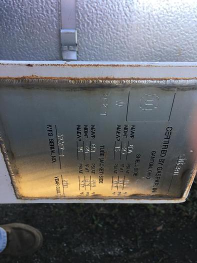 Used Unused Gaspar Inc. approximately 1,768 square foot Shell and Tube Heat Exchanger