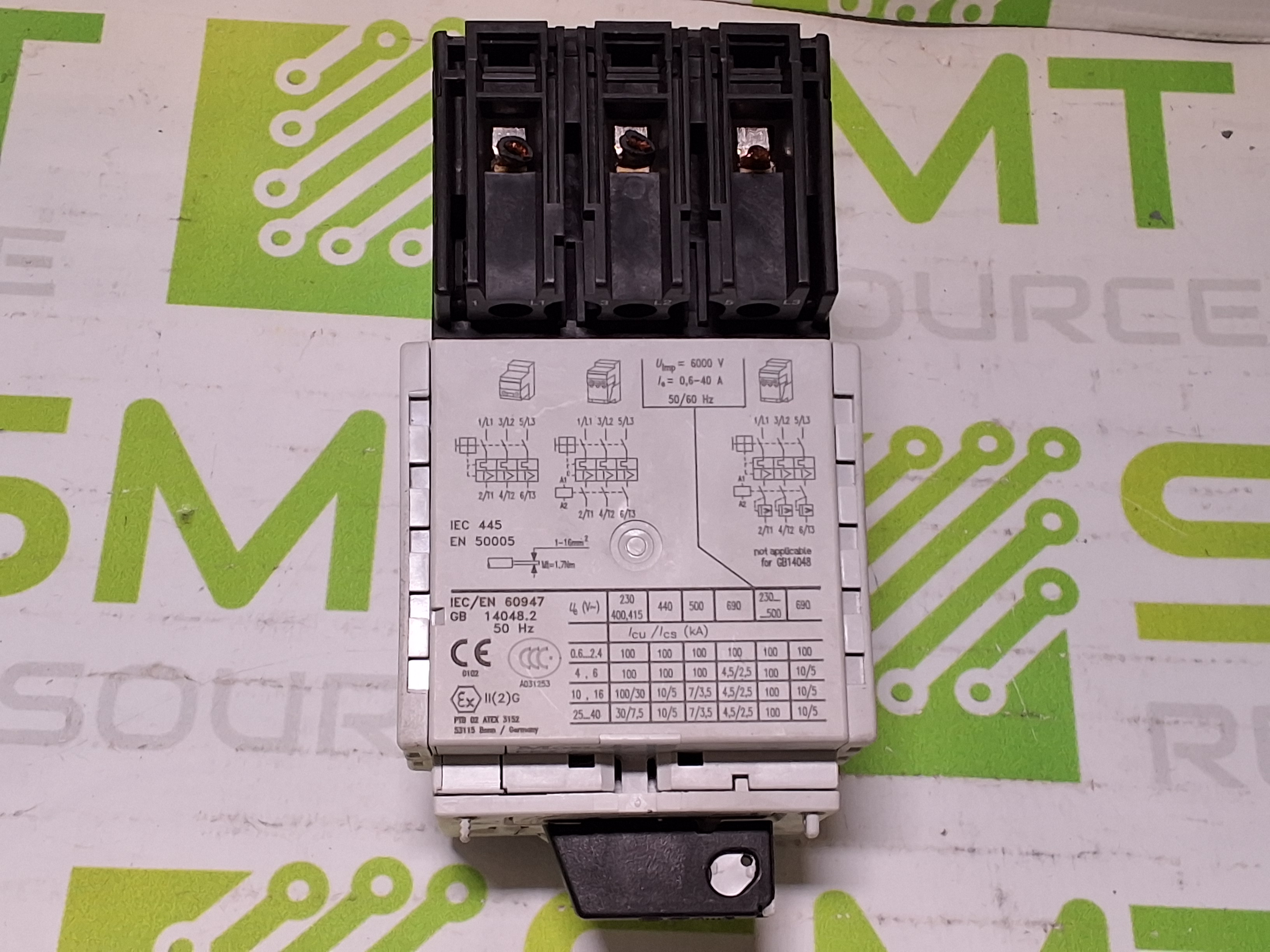 Used MOELLER ZM-16-PKZ2 TRIP MODULE WITH PKZ 2 CIRCUIT BREAKER