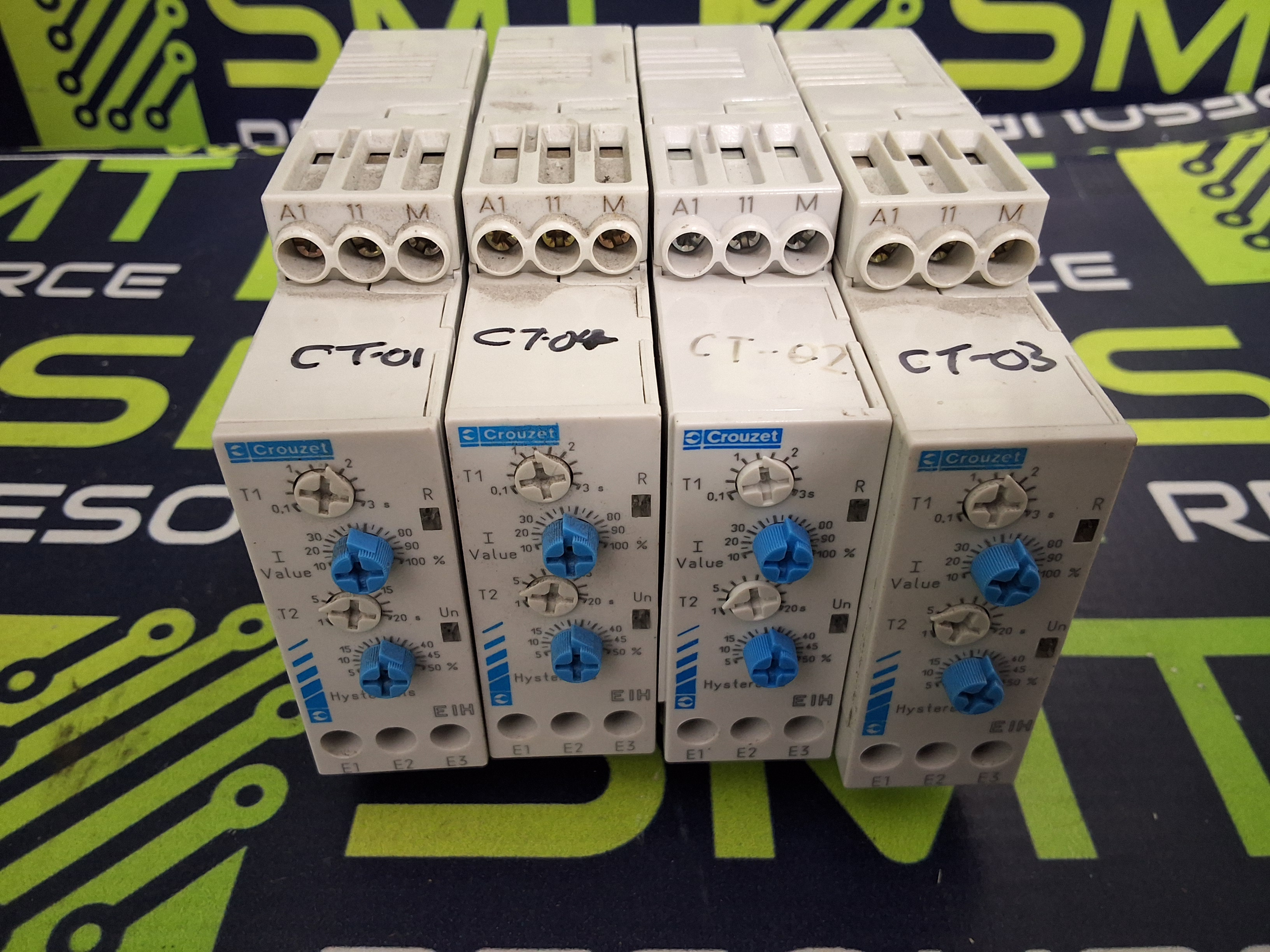 Used CROUZET 84871034 EIH SINGLE-PHASE AC CURRENT MONITORING RELAY 230VAC-240VAC 8A