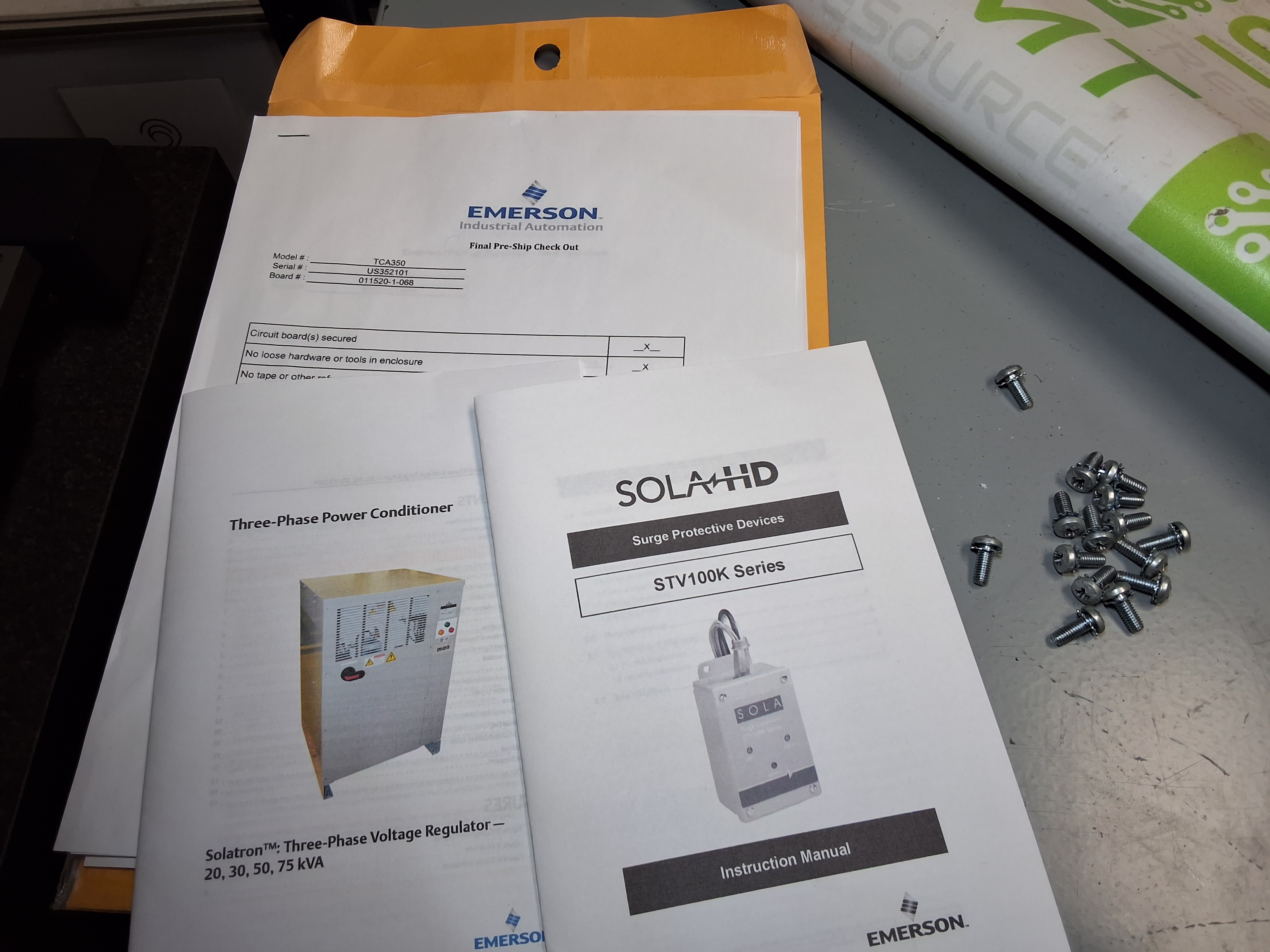 Used SOLATRON SolaHD EMERSON 63TCA350 3-PHASE POWER CONDITIONER & VOLTAGE REGULATOR 480VAC 50kVA - TESTED