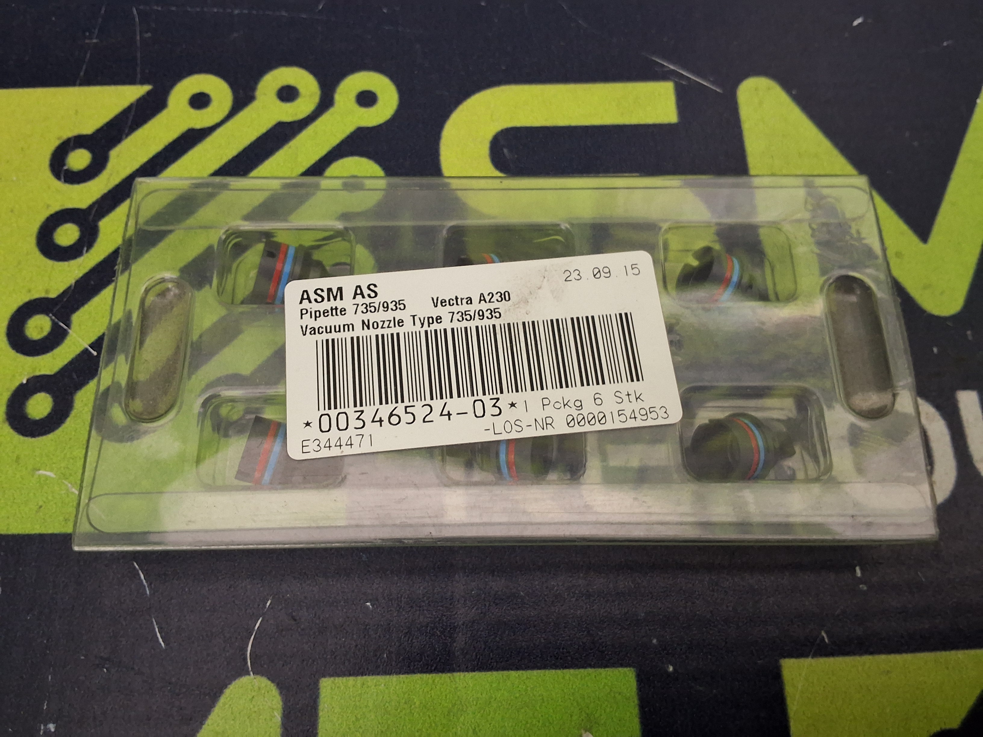 SIEMENS / ASM SIPLACE 00346524-03 TYPE 735 / 935 VECTRA A230 VACUUM NOZZLE LOT OF 6 UNITS - BRAND NEW