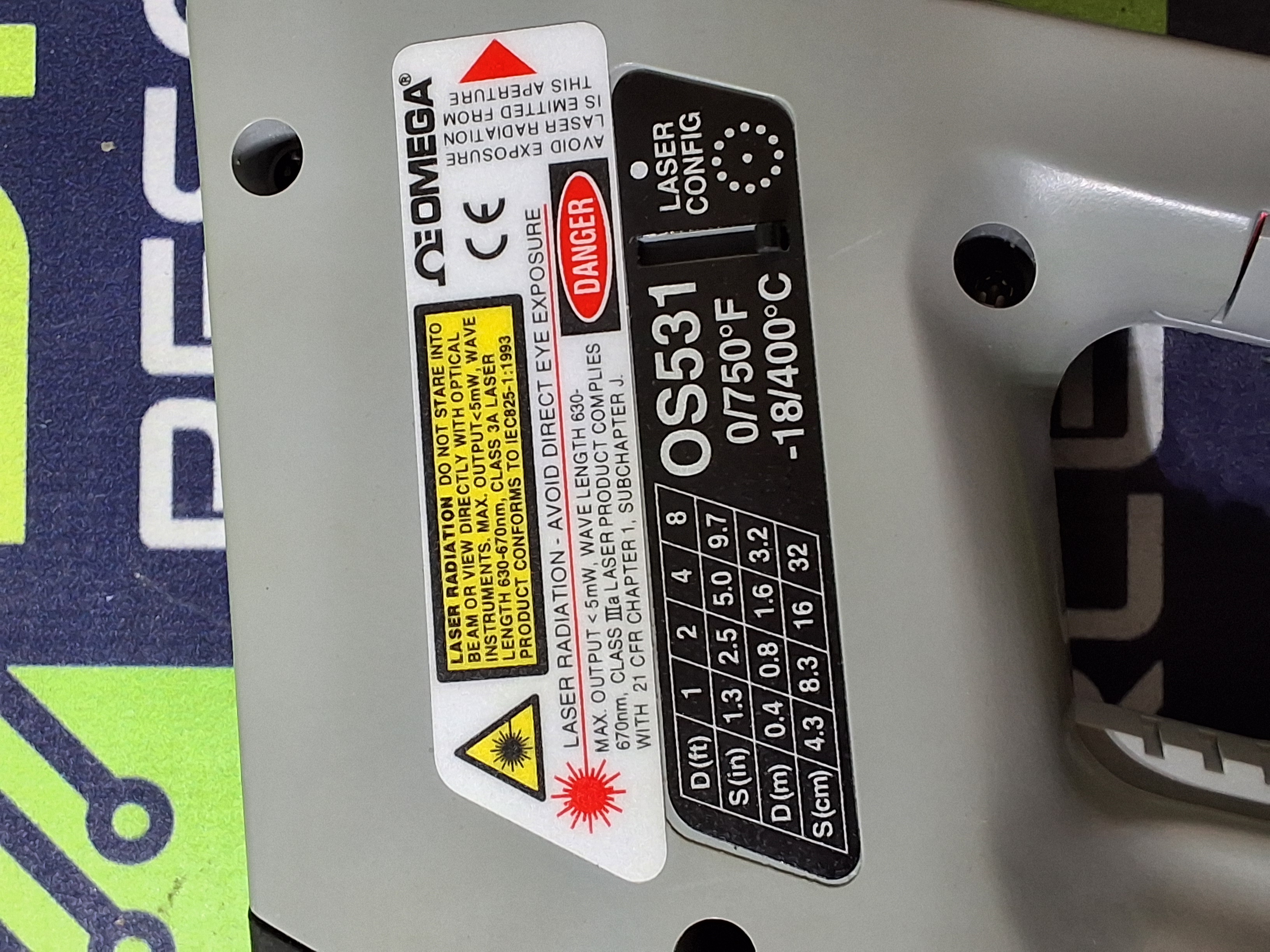 Used OMEGASCOPE OS530 HANDHELD INFRARED THERMOMETER -22/250F