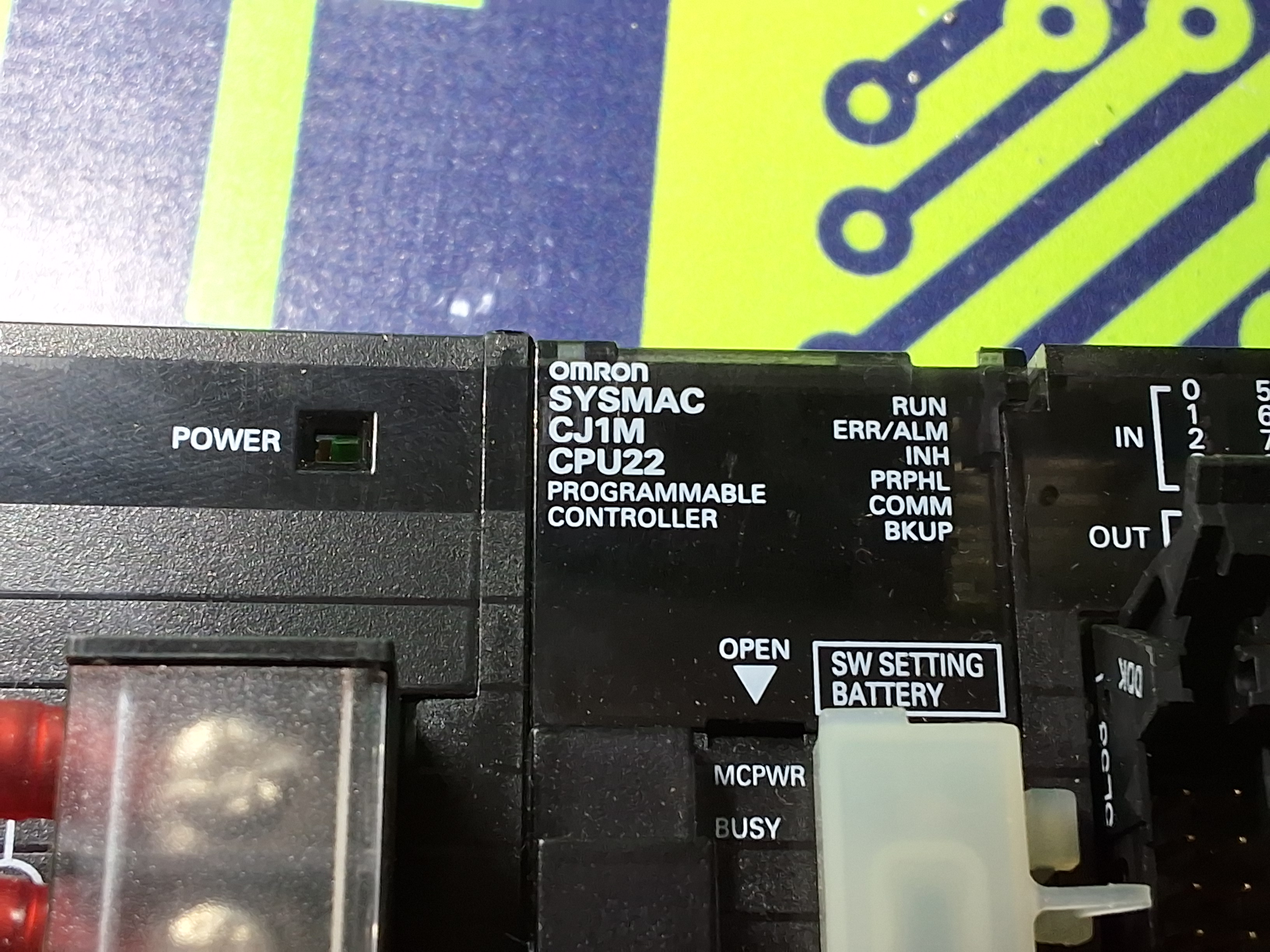 Used OMRON SYSMAC CJ1M CPU22 PLC WITH OMRON CJ1W-PA202 POWER SUPPLY