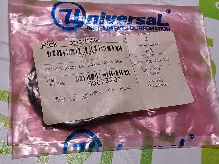 Used UNIVERSAL INSTRUMENTS 50873201 Z DRIVEN C4 HEAD CURVILINEAR BELT - LOT OF 2 - NEW