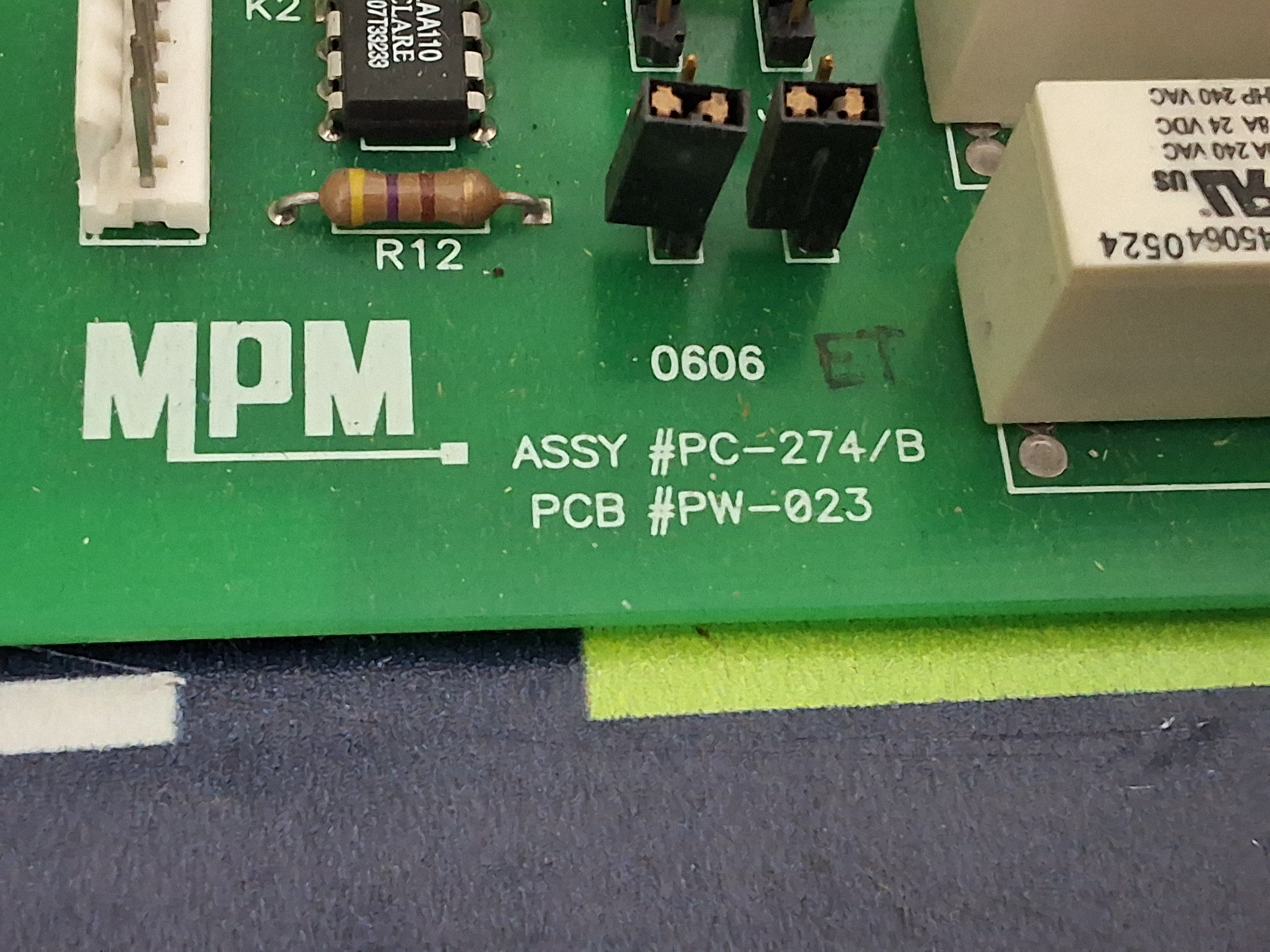 Used MPM PC-274 SPEEDLINE I/O CIRCUIT BOARD