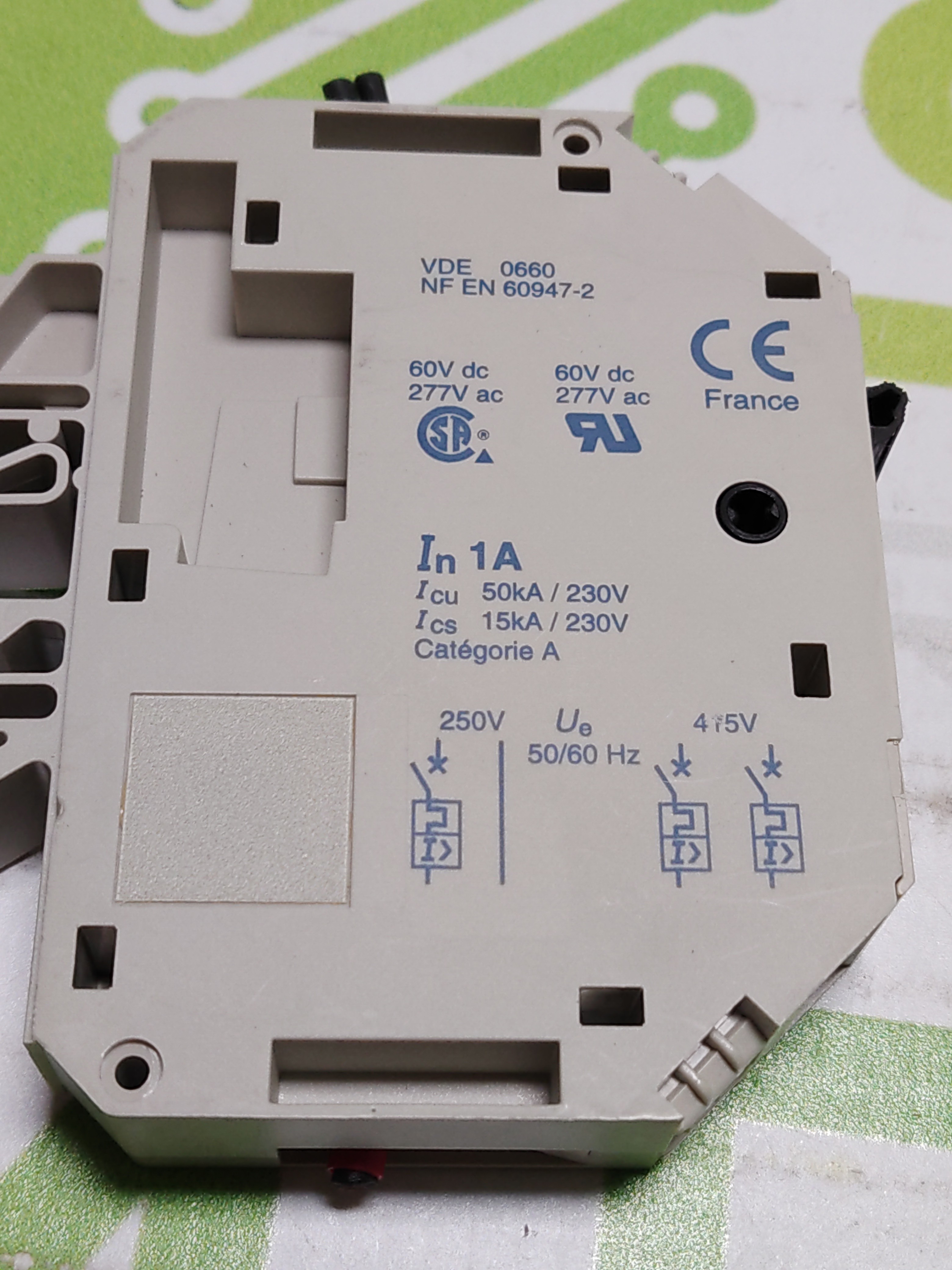 Used SCHNEIDER ELECTRIC TELEMECANIQUE GB2-CB06 1A 1-POLE CIRCUIT BREAKER