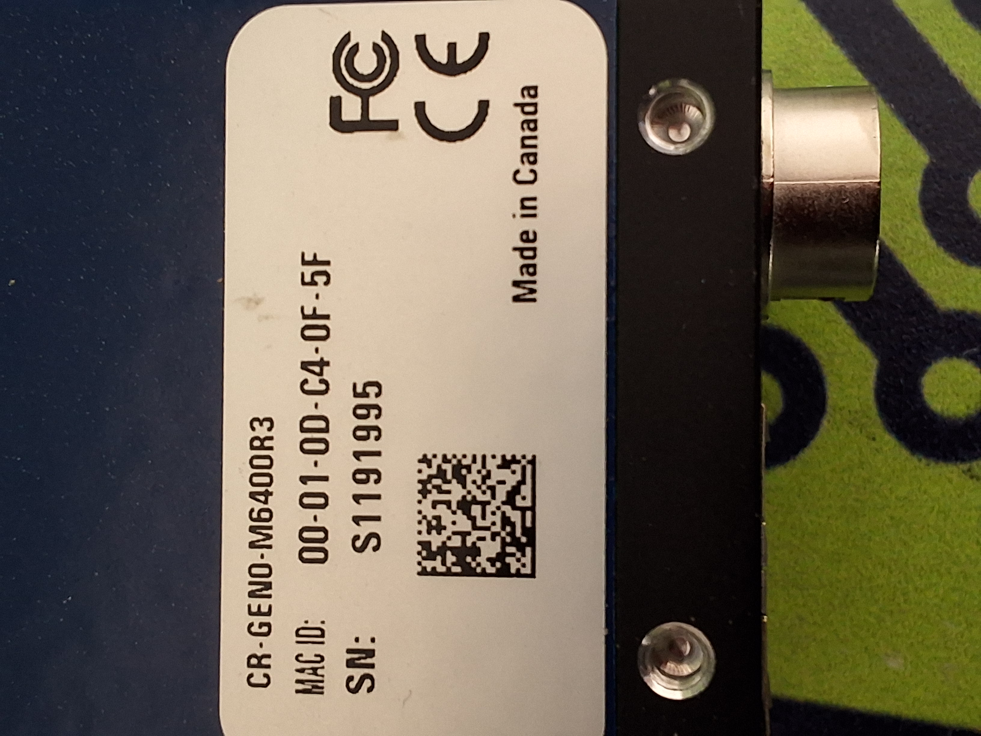 Used TELEDYNE DALSA CR-GEN0-M6400R3 INDUSTRIAL CAMERA WITH TAMRON 1222451 LENS