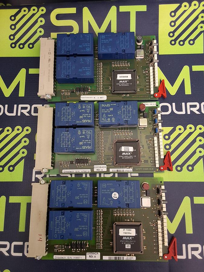 Used ORBOTECH ORPRO VISION 0355842A REV A  SAFETY CHAIN V2.0 CIRCUIT BOARD